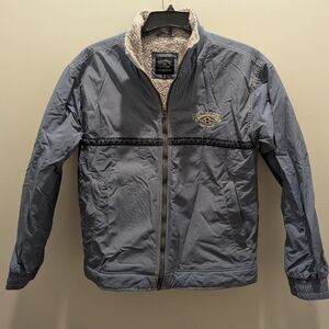 Billabong Shasta Sherpa Zip Up Men's Gray Jacket SIZE SMALL Color North Sea